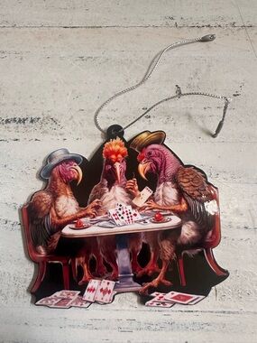 Vulture Poker Scene Decorative acrylic Hanging ornament